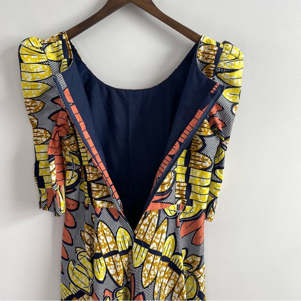 Handmade | African Print Ankara Maxi Dress Patchwork Queen Puff 3/4 Sleeve Round - Picture 7 of 11